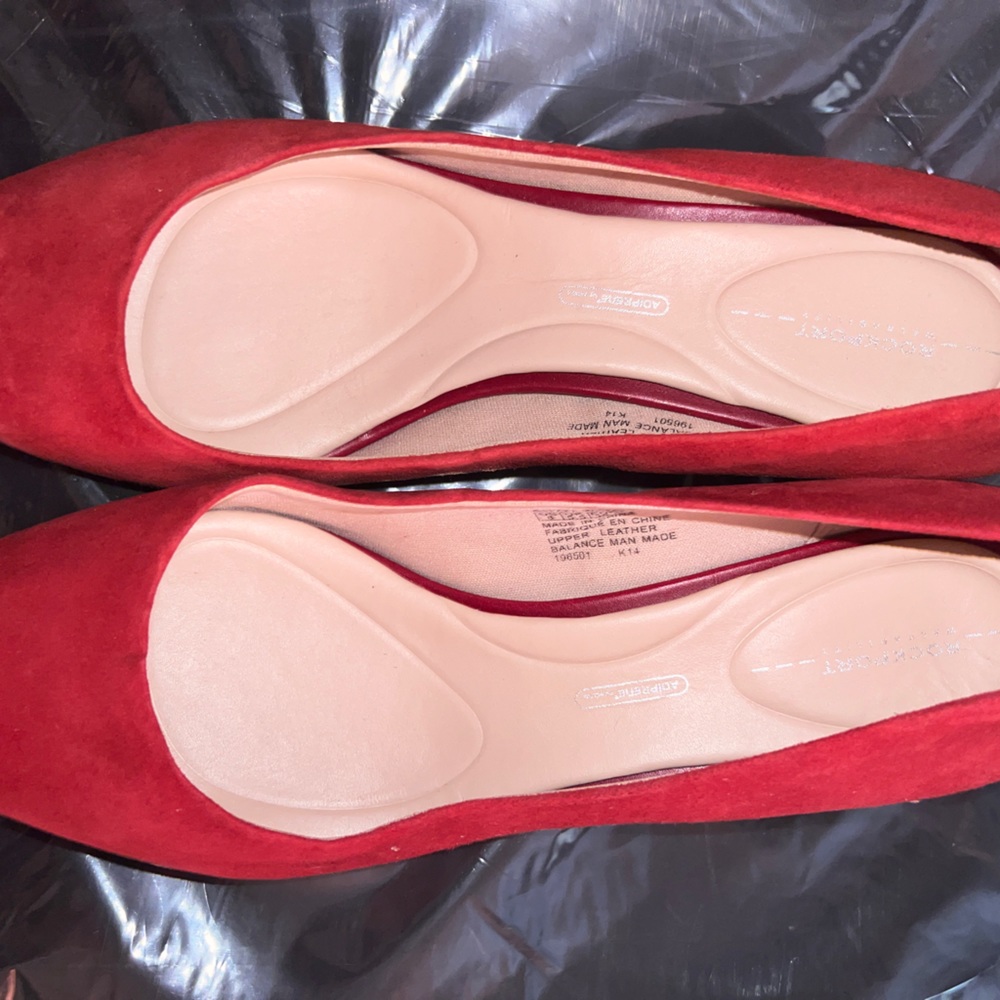 FANCY Rockport Walkability adiPRENE by Adidas red suede pumps LEATHER heel SZ 8